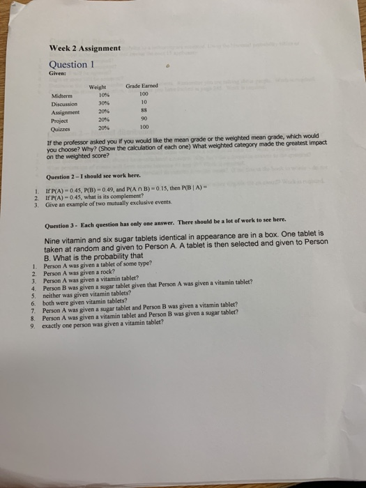 Solved Week 2 Assignment Question 1 Given Grade Earned 100 | Chegg.com