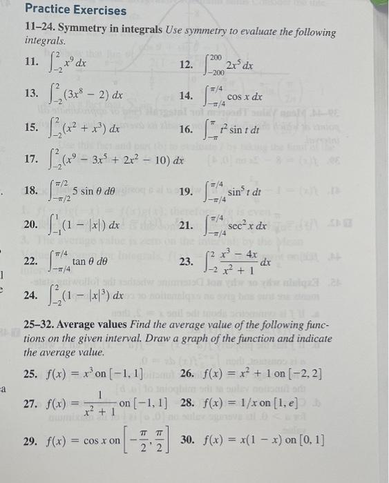 Solved Practice Exercises 11 24 Symmetry In Integrals Use Chegg Com   Image