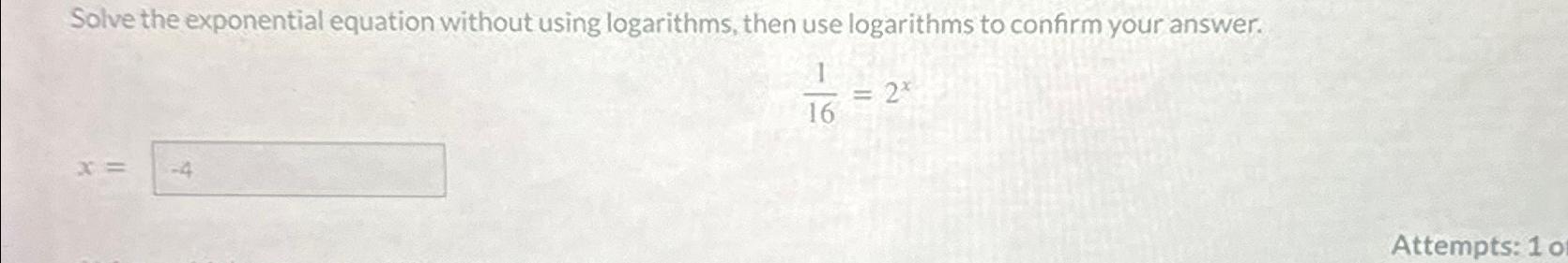 Solved Solve the exponential equation without using | Chegg.com