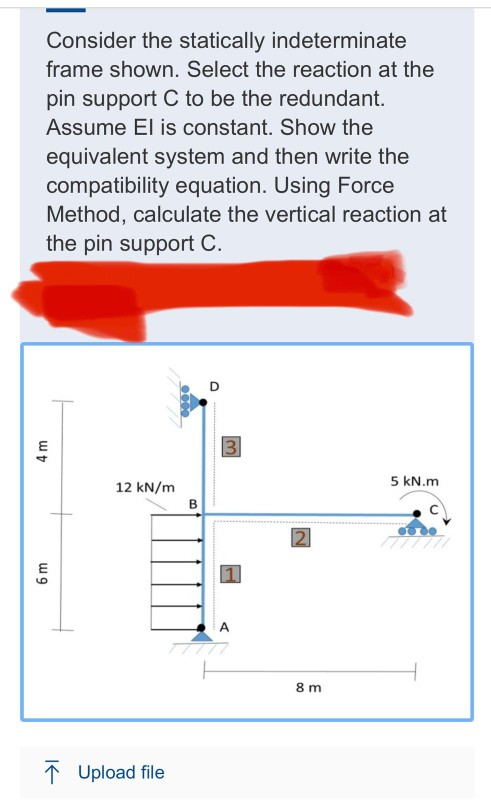 Solved Consider The Statically Indeterminate Frame Shown. | Chegg.com