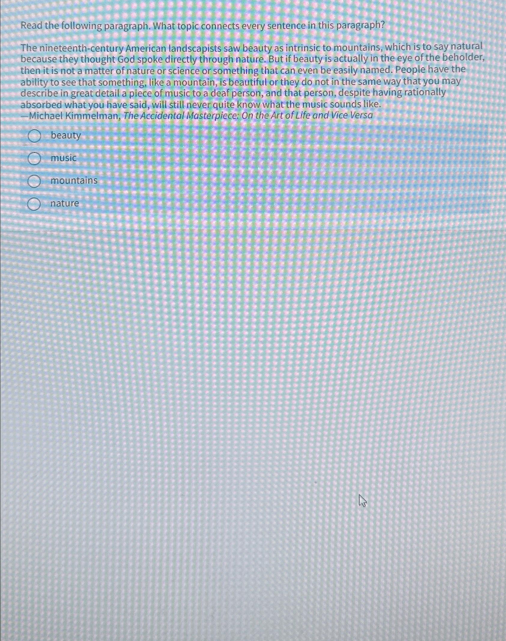 Solved Read the following paragraph. What topic connects | Chegg.com