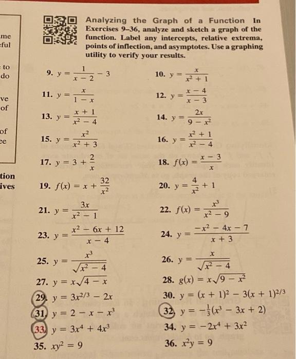 Solved Analyzing the Graph of a Function In Exercises 9-36, | Chegg.com