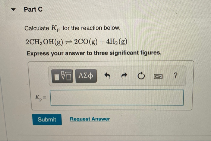 Solved The reaction below has an equilibrium constant of Kp | Chegg.com