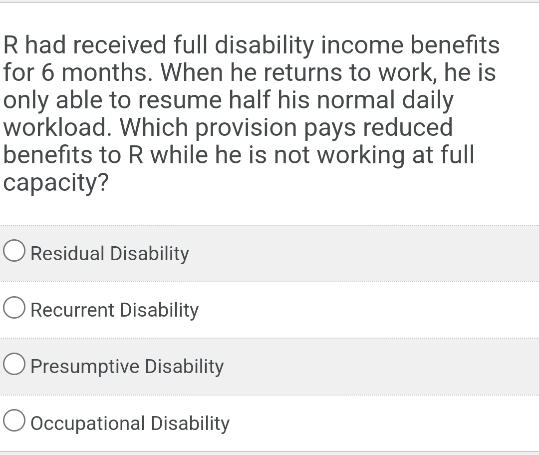 Solved code class="asciimath">R had received full disability