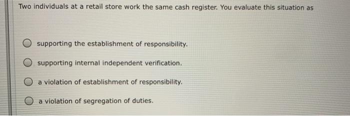 Solved Two individuals at a retail store work the same cash | Chegg.com