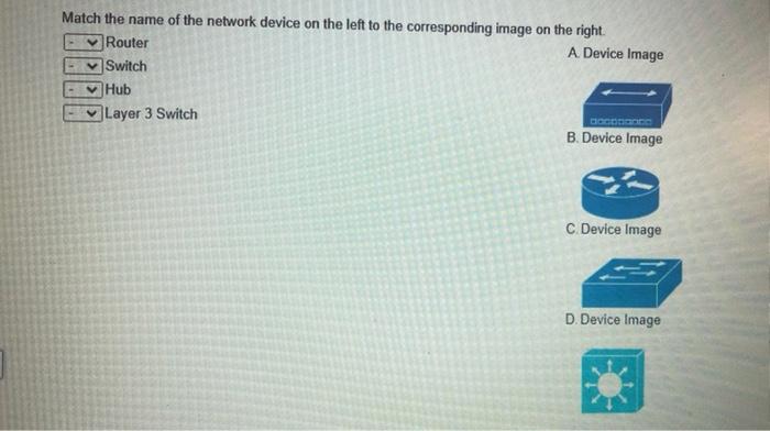 Solved Match the name of the network device on the left to | Chegg.com