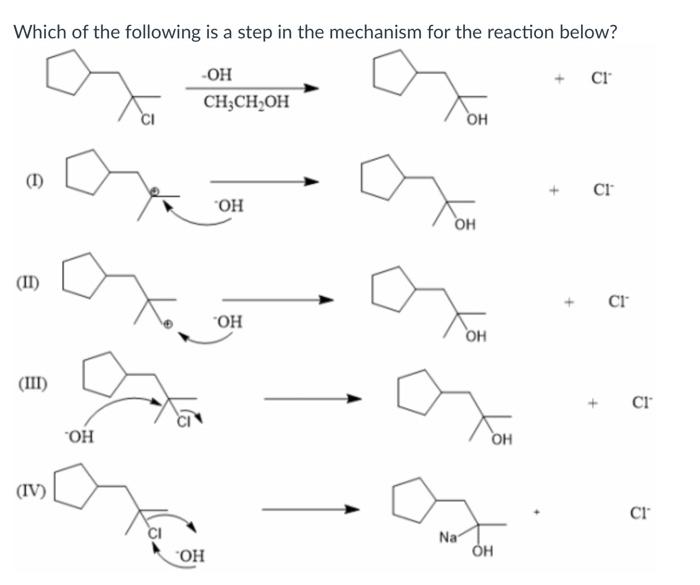 Solved Which of the following is a step in the mechanism for | Chegg.com