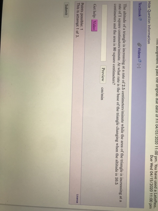 Solved This assignment is past the original due date of Fri | Chegg.com