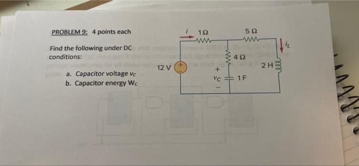 Solved PROBLEM 9: 4 points each Find the following under DC | Chegg.com