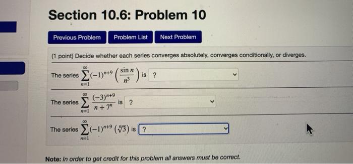 Solved Section 10.6: Problem 10 Previous Problem Problem | Chegg.com