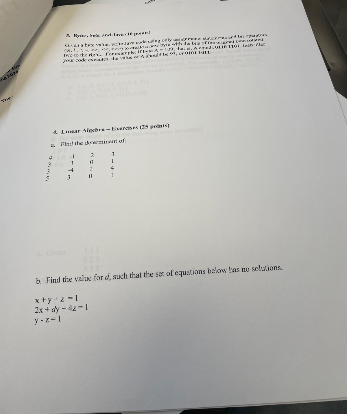 Solved Bytes, Sets, and Java Given a byte value, write Java | Chegg.com