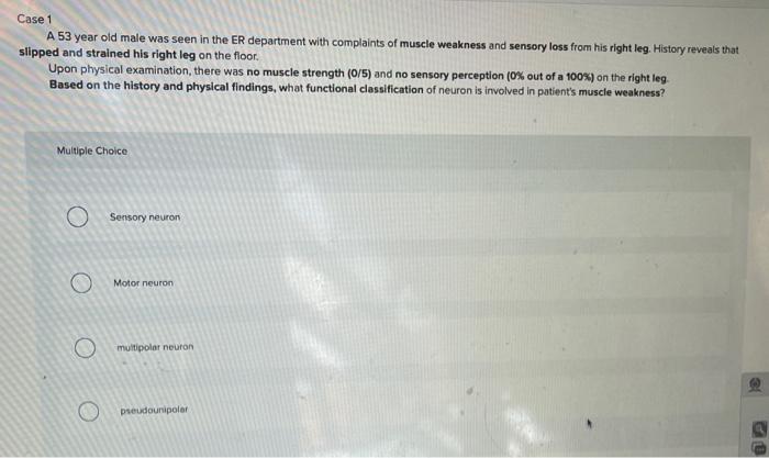 Solved Case 1 A53 year old male was seen in the ER | Chegg.com