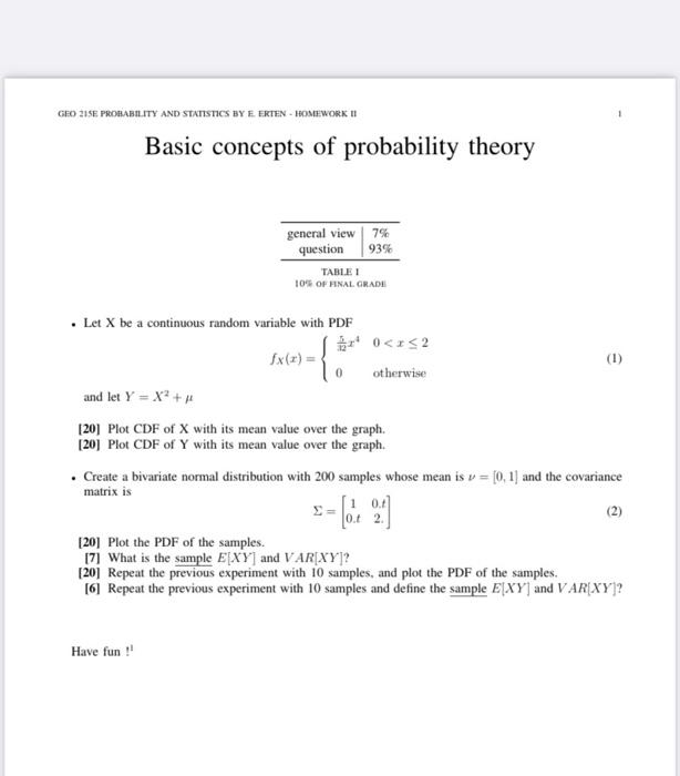 Solved Basic concepts of probability theory - Let X be a | Chegg.com