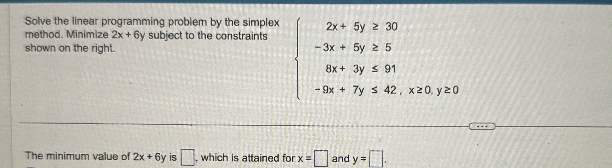 Solved Solve the linear programming problem by the simplex | Chegg.com