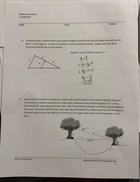 Solved OPEN UP HS MATH I GEOMETRY NAME DATE PERIOD 10. A | Chegg.com