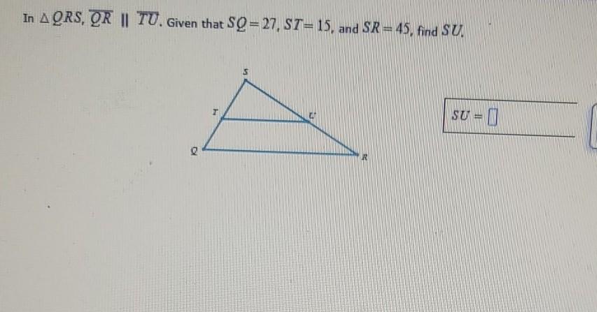 Solved The two triangles below are similar. Also, m ZR = 15° | Chegg.com