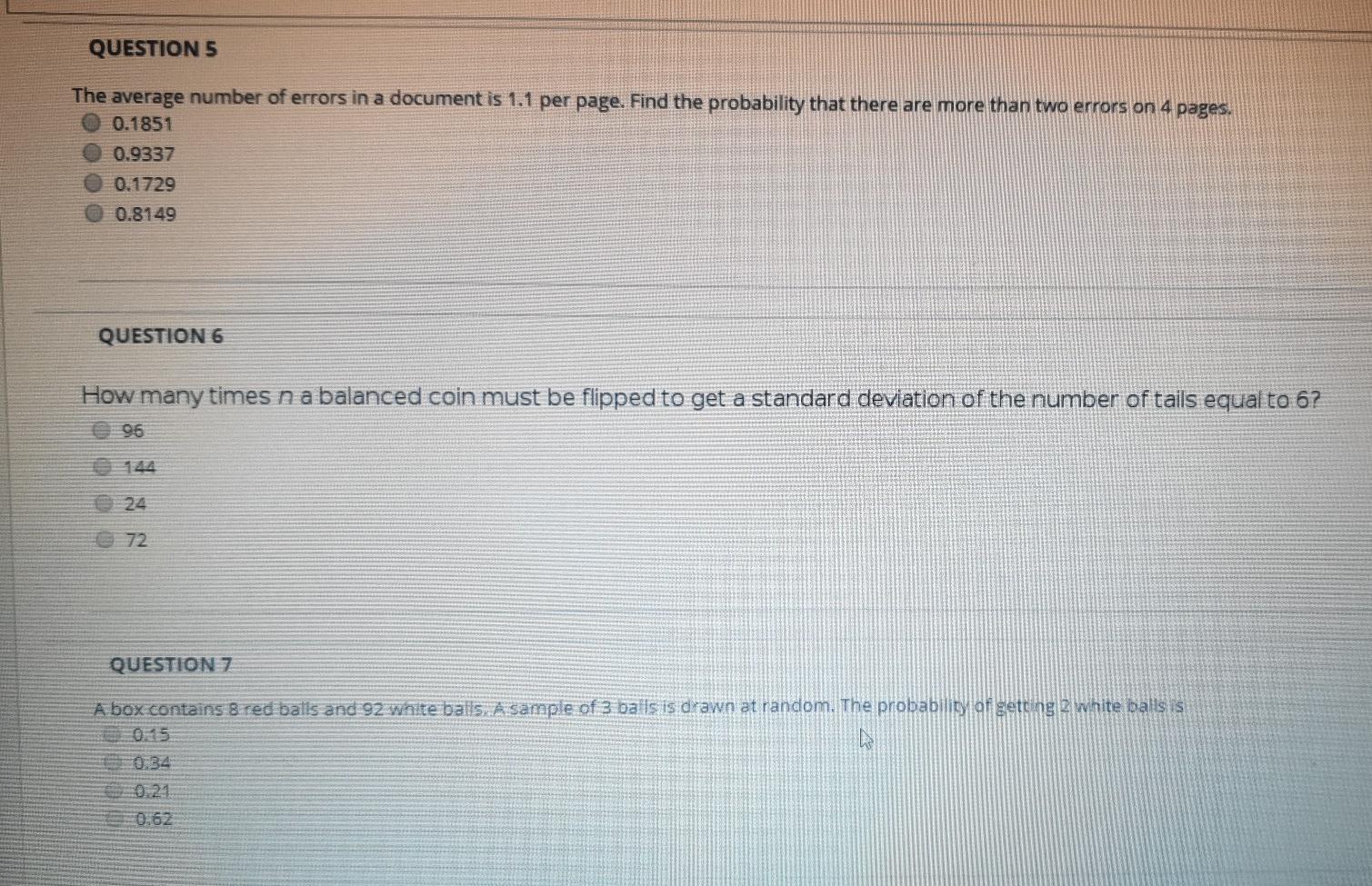 Solved QUESTION 5 The average number of errors in a document | Chegg.com