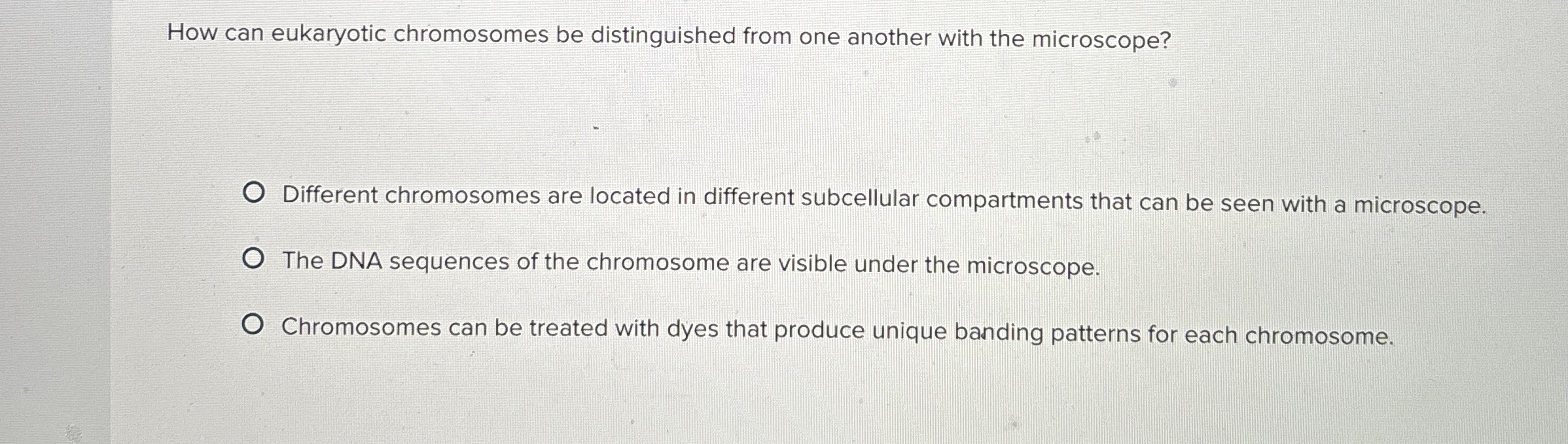 Solved How can eukaryotic chromosomes be distinguished from | Chegg.com