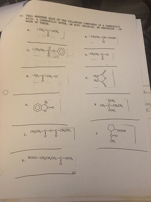 Solved 32. TELL WHETHER EACH OF THE FOLLOWING COMPOUNDS IS A | Chegg.com