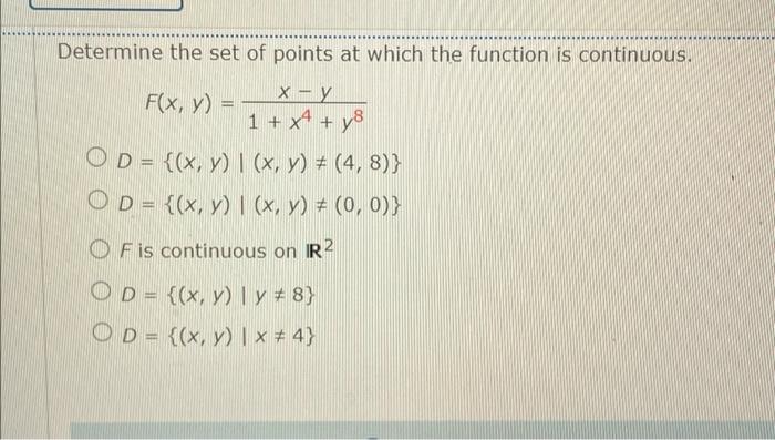 Solved Determine the set of points at which the function is | Chegg.com