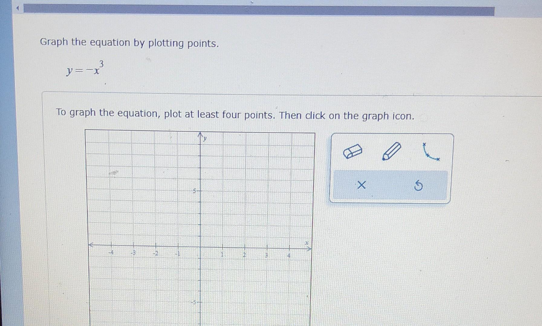 graph the equation y − x3 − 3 by plotting points