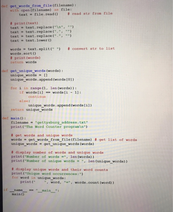 Solved Exercise 10-2 Enhance the Word Counter program In | Chegg.com