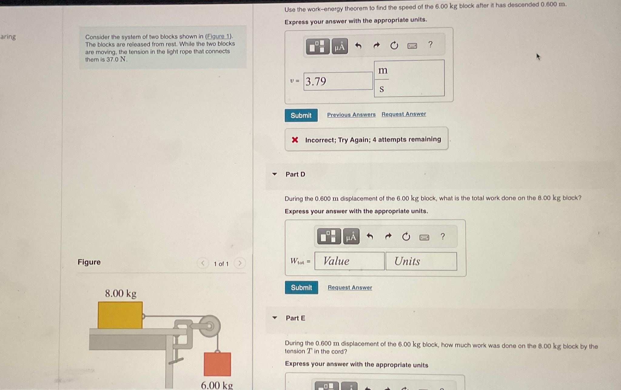 Solved Consider The System Of Two Blocks Shown In (Figure | Chegg.com