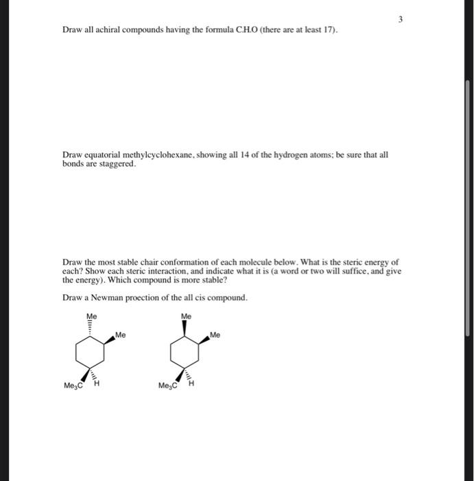 Solved Draw all achiral compounds having the formula CH.O | Chegg.com