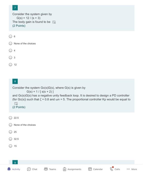 Solved Consider the system given by G(s) = 12 / (s + 3) The | Chegg.com