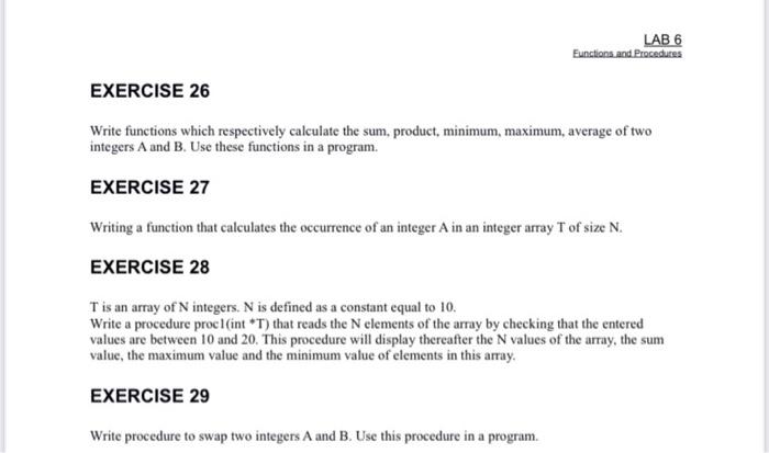 Solved LAB 6 Functions and Procedures EXERCISE 26 Write | Chegg.com