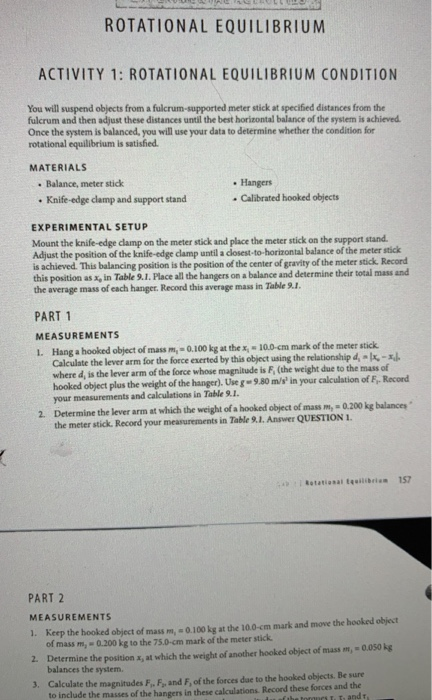 rotational equilibrium simulation assignment answer key