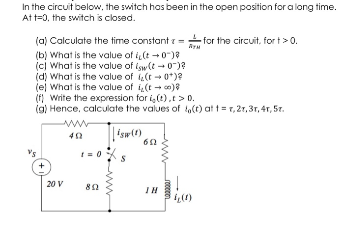 Solved In The Circuit Below, The Switch Has Been In The Open 