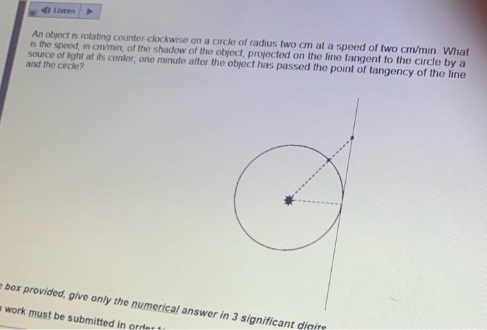Solved Listen An object is rotating counter-clockwise on a | Chegg.com