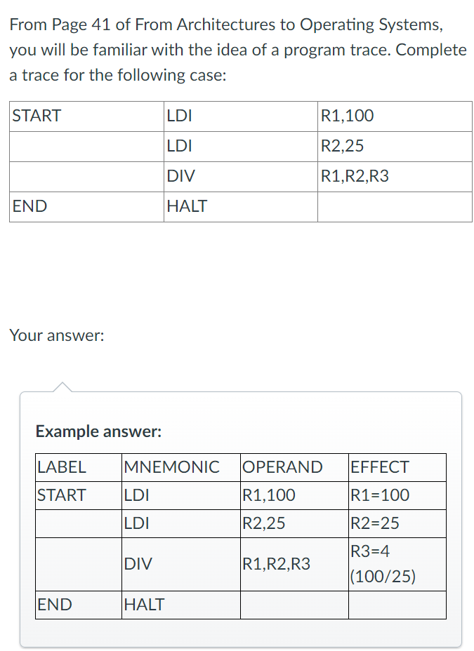 From Page 41 of From Architectures to Operating | Chegg.com