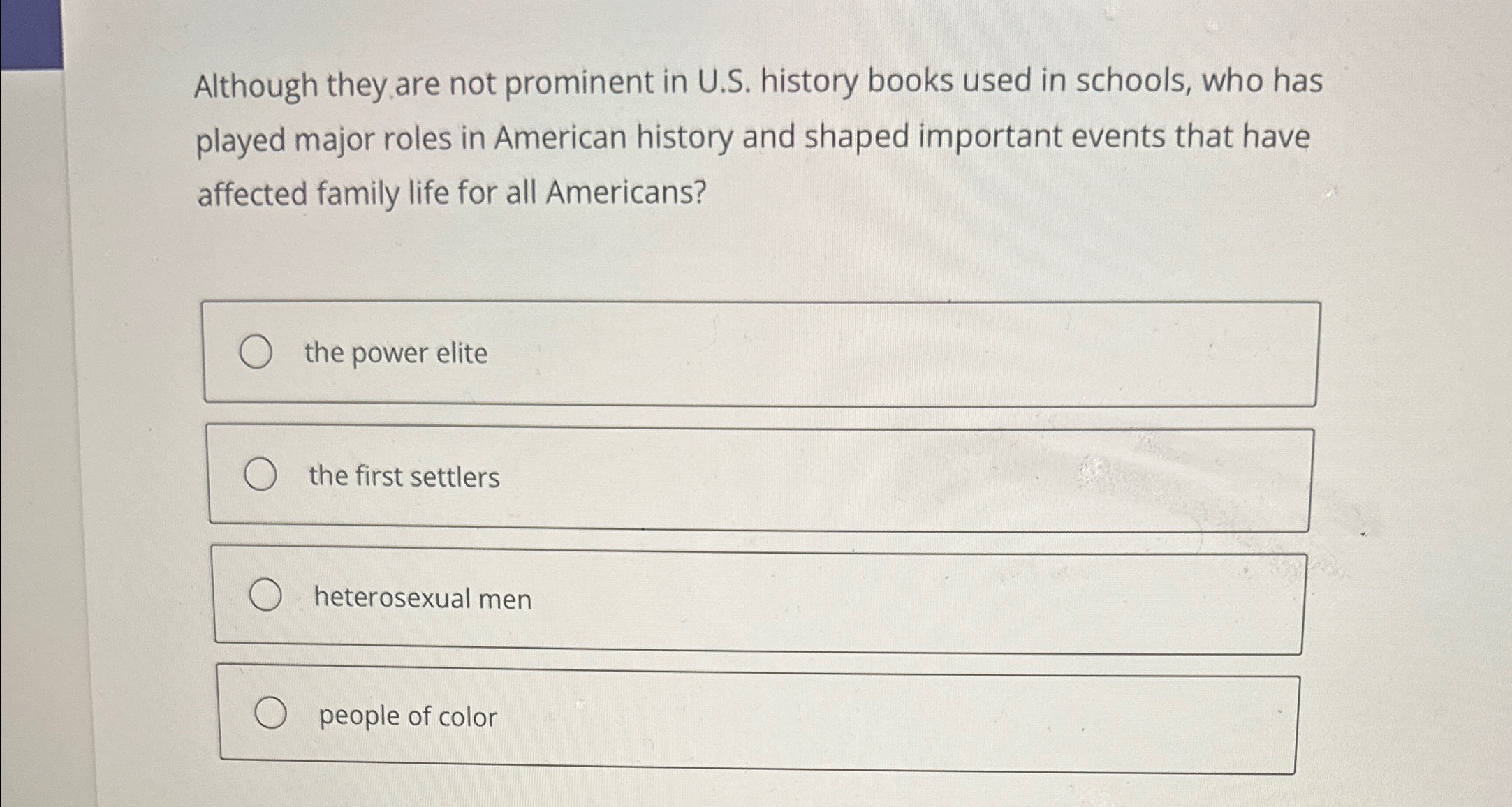 Solved Although They Are Not Prominent In U.S. ﻿history | Chegg.com