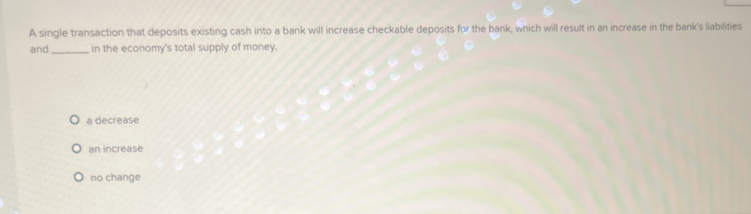 Solved A single transaction that deposits existing cash into | Chegg.com
