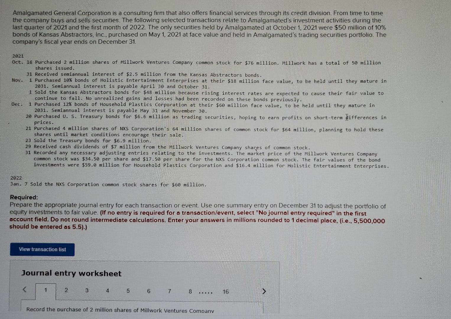 Solved Amalgamated General Corporation is a consulting firm