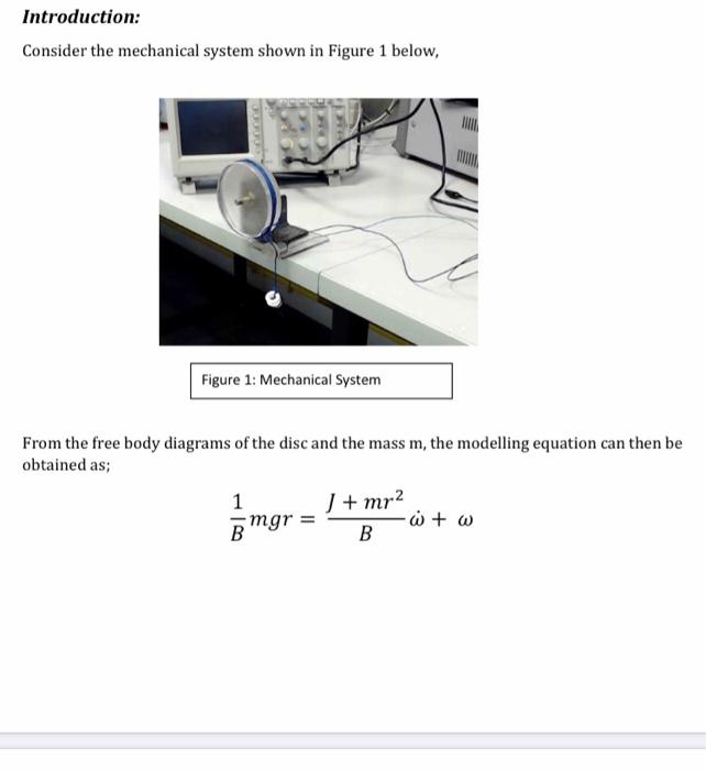 Solved Introduction: Consider The Mechanical System Shown In | Chegg.com