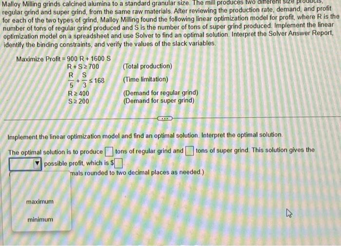 Solved regular grind and super grind, from the same raw | Chegg.com