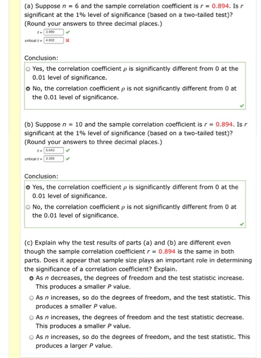 Solved i got critical t wrong and (C) question wrong i got p | Chegg.com