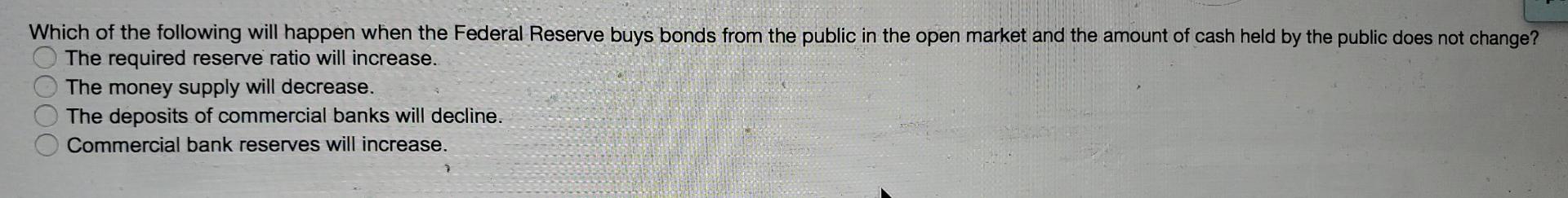 Solved Which of the following will happen when the Federal | Chegg.com
