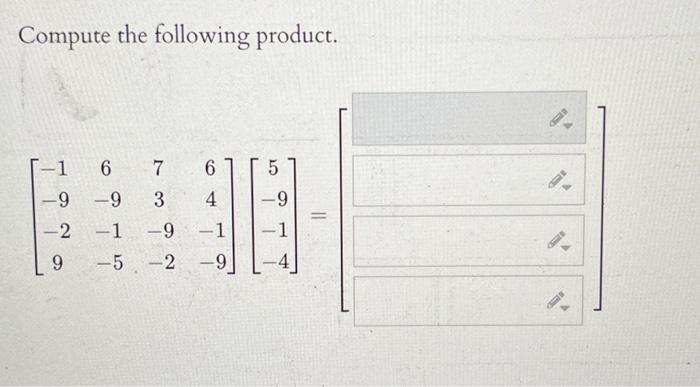 Solved Compute the following product. | Chegg.com