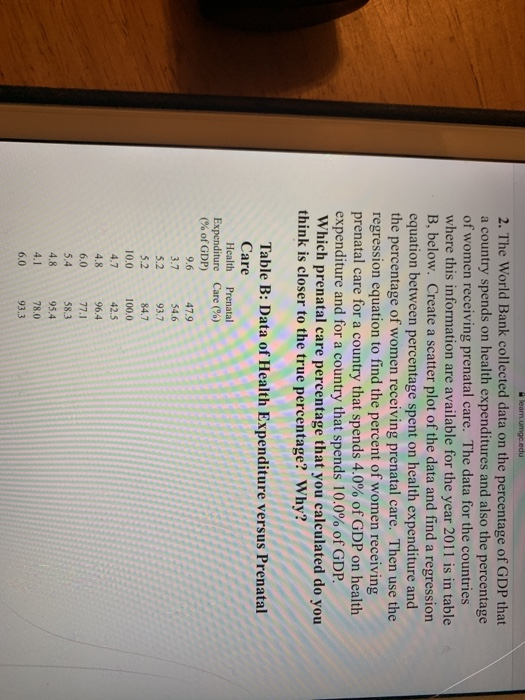 Solved learn.umgc.edu 2. The World Bank collected data on | Chegg.com