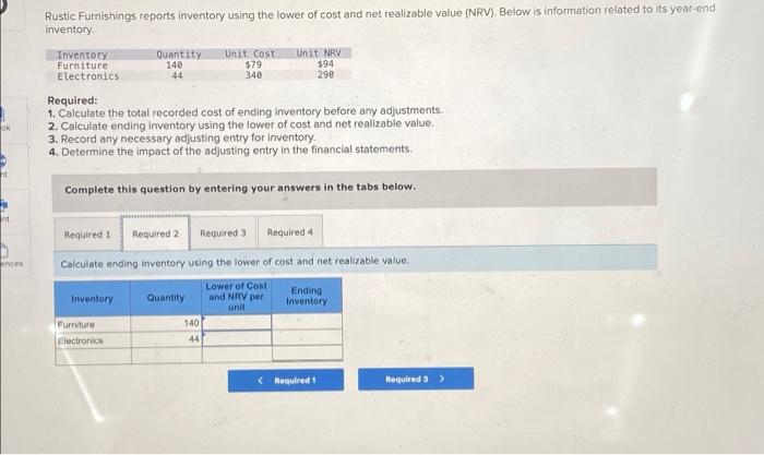 solved-rustic-furnishings-reports-inventory-using-the-lower-chegg