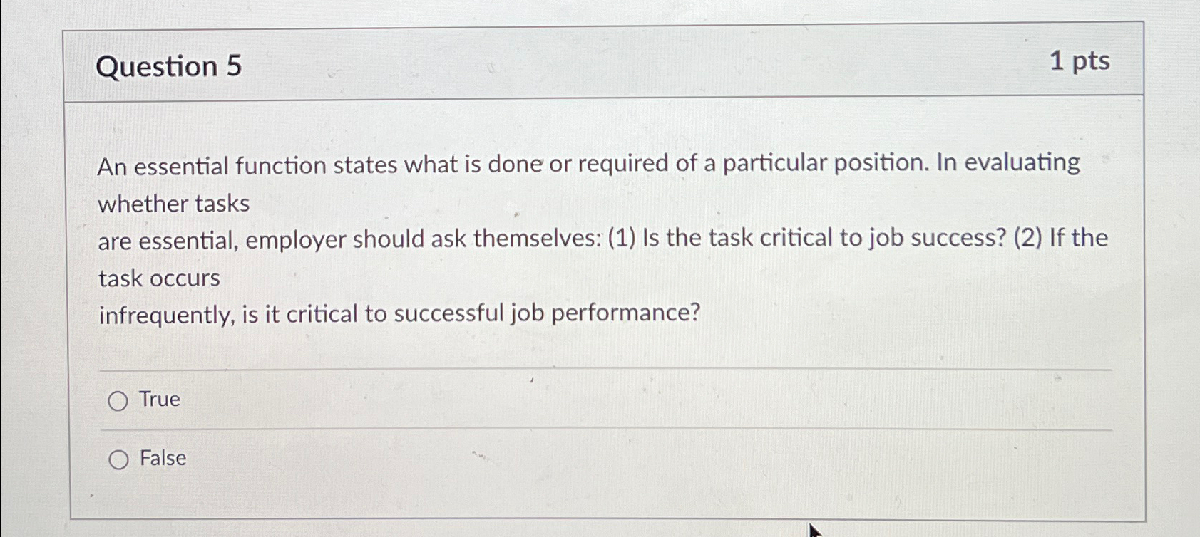Solved Question 51ptsAn essential function states what is | Chegg.com