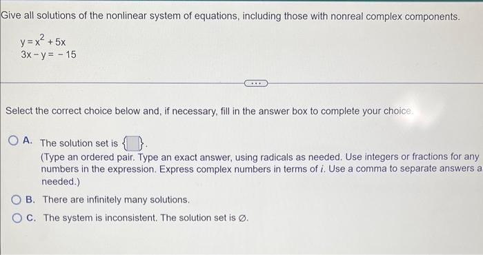 Solved Give All Solutions Of The Nonlinear System Of | Chegg.com