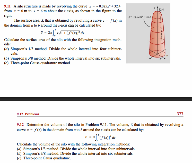 Silo Math Solved 9.12 Determine the volume of the silo in Problem | Chegg.com