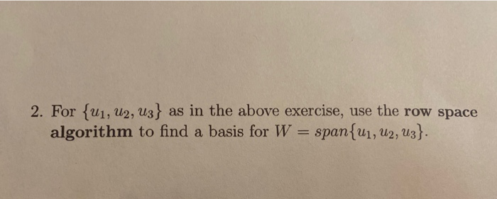Suv U2 Math Test Problem Solved 2. For {U1, U2, U3} as in the above exercise, use the | Chegg.com