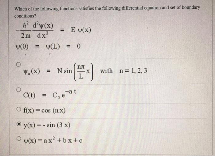 Solved Which Of The Following Functions Satisfies The Fol Chegg Com