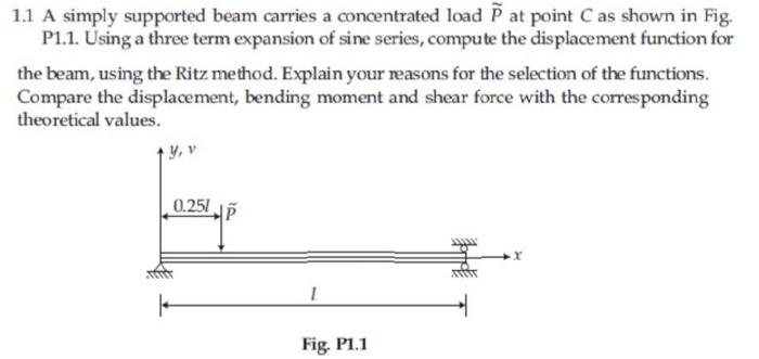 Solved 1.1 A simply supported beam carries a concentrated | Chegg.com